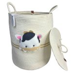 سبدهای قیطانی چهارتیکه نوزادشامل چهارتیکه سبد لوسیون، سبدلباس ،جادستمالی و سطل زباله