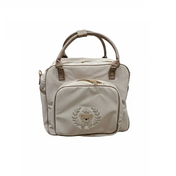 ساک لوازم نوزاد چرم ترک طرح تدی کیفی دست‌دوز و وارداتی برای مادران شیک‌پوش