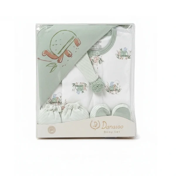 ست 7 تکه بیمارستانی دانالو لباس کامل روز اول تولد 0 پنبه ضد حساسیت کد 01