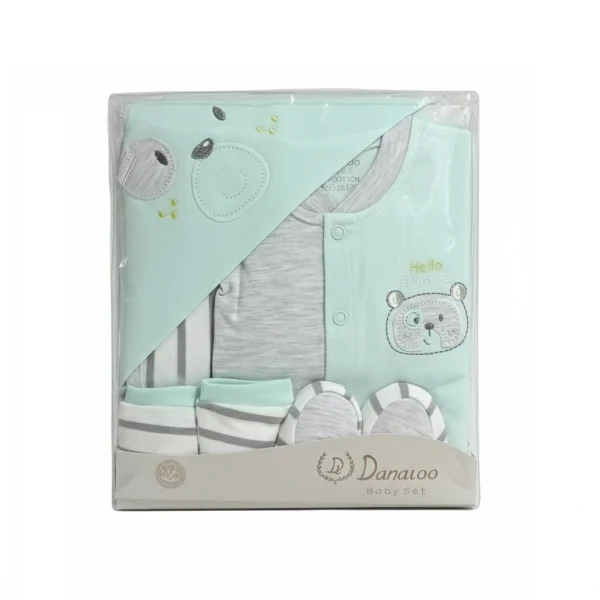 ست 7 تکه بیمارستانی دانالو لباس کامل روز اول تولد 0 پنبه ضد حساسیت کد 05