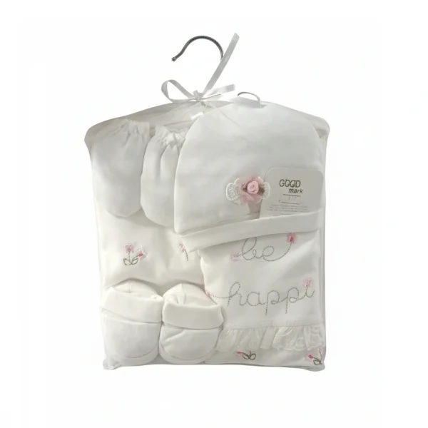 ست 7 تکه بیمارستانی نوزاد گود مارک، یک مجموعه کامل شامل سرهمی، دورپیچ و اکسسوری‌های ضروری کد 04