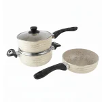 سرویس قابلمه ۴ تیکه وایو جنس تفلون پخت‌وپز آسان با پوشش نچسب و شستشوی راحت