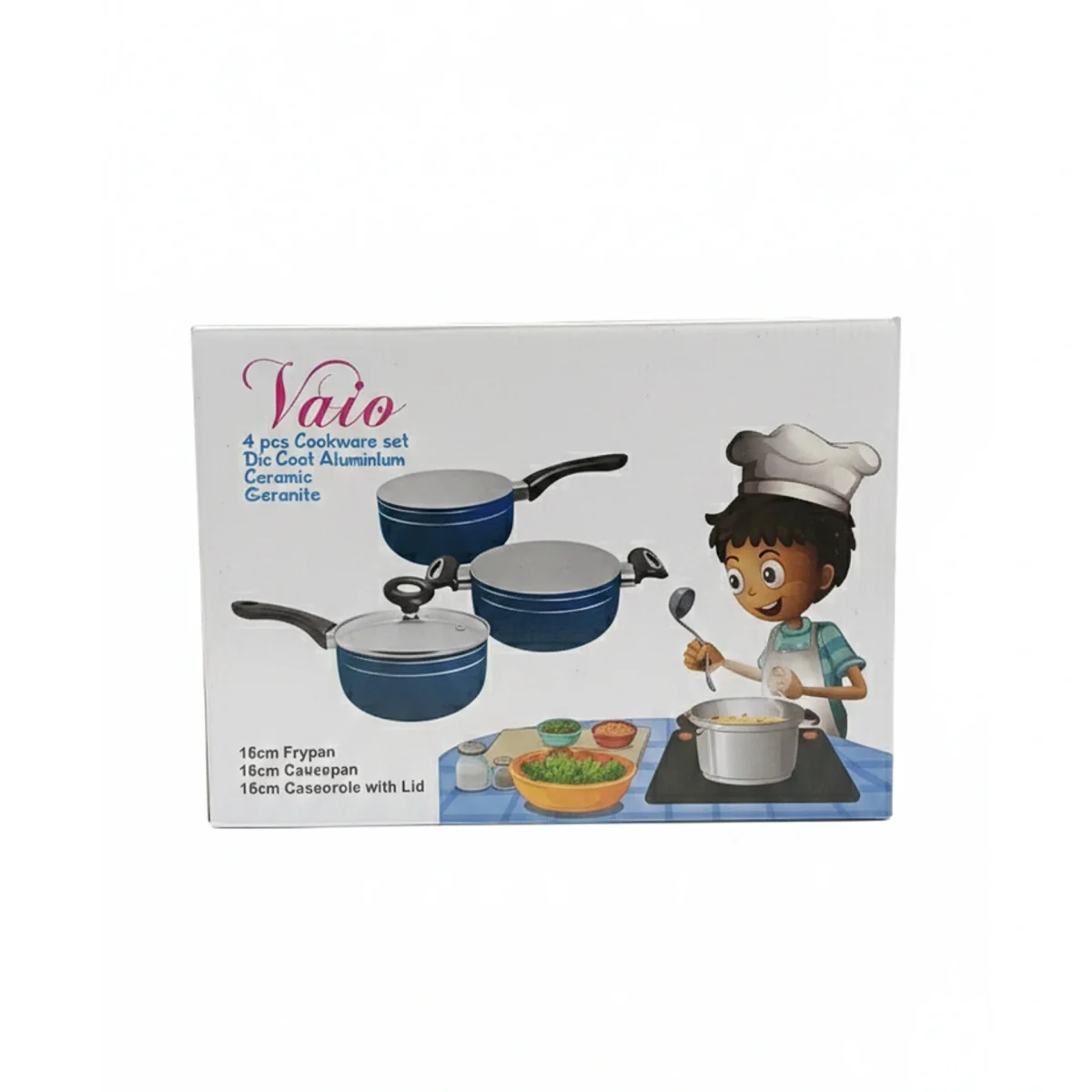 سرویس قابلمه ۴ تیکه وایو جنس تفلون پخت‌وپز آسان با پوشش نچسب و شستشوی راحت