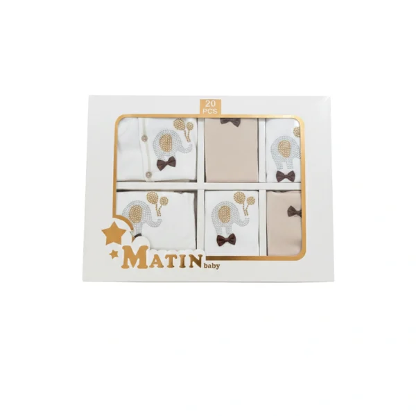 سرویس لباس 20 تیکه نوزاد متین کد 01 ست کامل بیمارستانی و روزمره پارچه نرم و ضدحساسیت