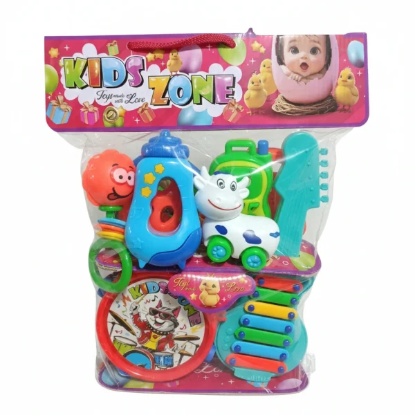 پک جغجغه 9 عددی تقویت حواس و مهارت‌های نوزاد