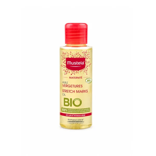 روغن ترک شکم موستلا (Mustela) مدل BIO مخصوص دوران بارداری با فرمولاسیون ۱۰۰٪ ارگانیک و طبیعی