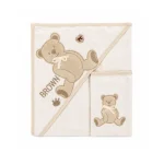 ست حوله دورپیچ کلاه‌دار نوزاد با لیف کارترز (Carter’s) کد 01 خشک‌کننده سریع پوست با ابعاد کاربردی ۹۰×۹۰