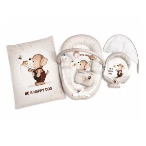 ست گارد ۶ تکه اسیم کد 03 مدل Happy Dog محافظ نرم و ایمن تخت نوزاد