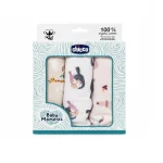 پک پارچه خشک‌کن نوزاد چیکو اصلی دستمال آروغ‌گیر و دورپیچ نوزادی با الیاف ۱۰۰٪ پنبه ارگانیک